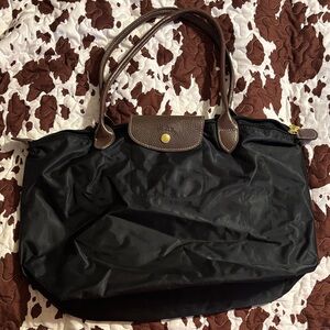 Longchamp Black and Brown Tote Bag